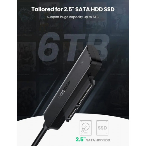 Зовнішня кишеня UGREEN CM321 USB-A to 2.5-Inch SATA Converter 50cm (UGR-70609)