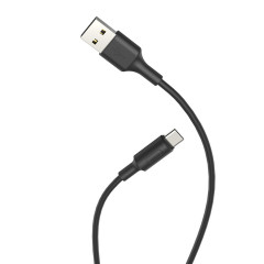 Кабель HOCO X25 USB to Type-C 2A, 1m, PVC, PVC connectors, Black (6957531080145)