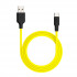 Кабель HOCO X21 Plus USB to Type-C 3A, 1m, silicone, silicone connectors, Black+Yellow