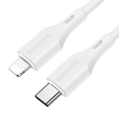 Кабель BOROFONE BX42 USB to iP 2.4A, 1m, silicone, TPE connectors, White (BX42LW)