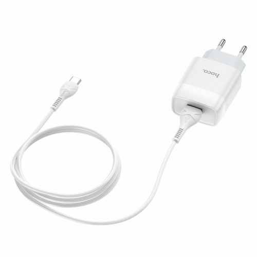 Мережевий зарядний пристрій HOCO C72A Glorious single port charger set(Type-C) White