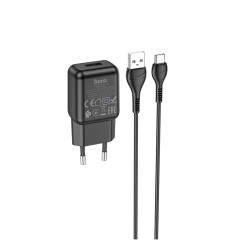 Мережевий зарядний пристрій HOCO C96A single port charger set(Type-C) Black (6931474766021)