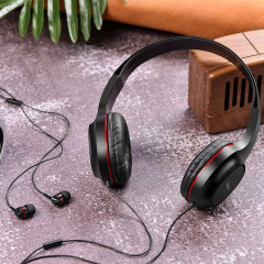 Навушники HOCO W24 Enlighten headphones with mic set Red (6931474709622)