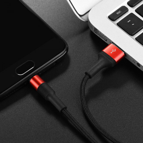 Кабель BOROFONE BX21 USB to Micro 2.4A, 1m, nylon, aluminum connectors, Red