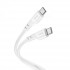 Кабель HOCO X97 Crystal color 60W silicone charging data cable Type-C to Type-C light white