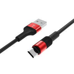 Кабель BOROFONE BX21 USB to Micro 2.4A, 1m, nylon, aluminum connectors, Red (BX21MR)