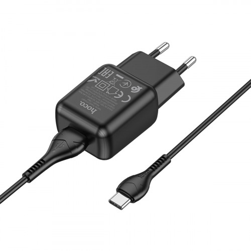 Мережевий зарядний пристрій HOCO C96A single port charger set(Type-C) Black