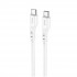 Кабель HOCO X97 Crystal color 60W silicone charging data cable Type-C to Type-C light white