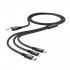 Кабель HOCO X14 3-in-1 Times speed charging cable iP+Micro+Type-C Black