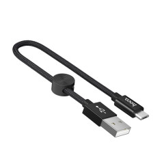 Кабель HOCO X35 USB to Micro 2.4A, 0.25m, nylon, aluminum connectors, Black