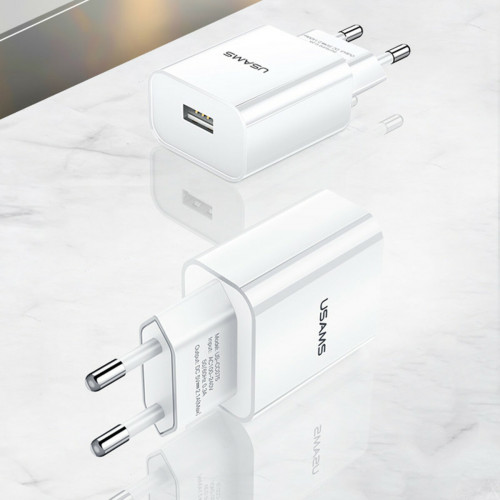 Мережевий зарядний пристрій Usams US-CC075 T18 Single USB Travel Charger (EU) White