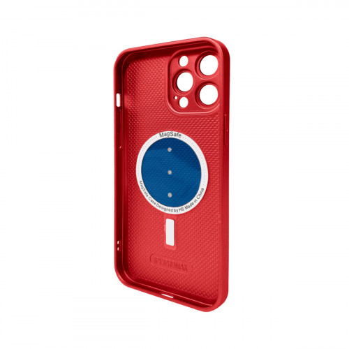 Чохол для смартфона AG Glass Matt Frame Color MagSafe Logo for Apple iPhone 13 Pro Max Cola Red
