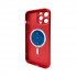 Чохол для смартфона AG Glass Matt Frame Color MagSafe Logo for Apple iPhone 13 Pro Max Cola Red