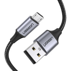 Кабель UGREEN US290 Micro USB 2.0 Cable 1M Metal/Black (UGR-60146) (UGR-60146)
