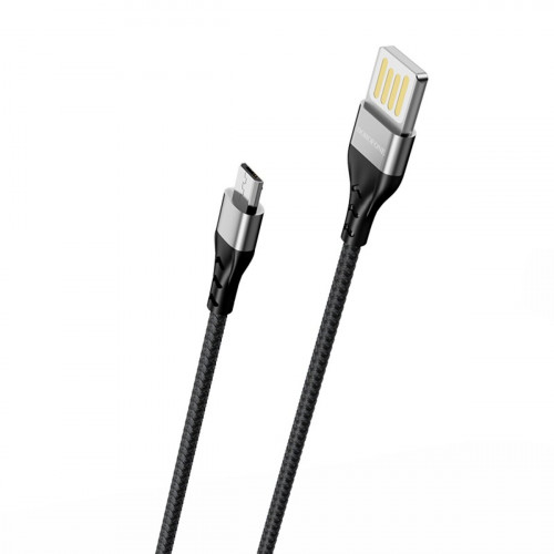 Кабель BOROFONE BU11 USB to Micro 2.4A, 1.2m, nylon, aluminum connectors, Black