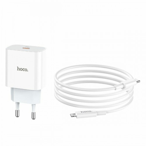 Мережевий зарядний пристрій HOCO C76A Plus Speed source PD20W charger set(C to iP) White