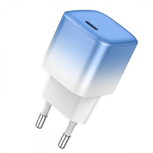 Мережевий зарядний пристрій HOCO C101A single port PD20W charger Ice Blue