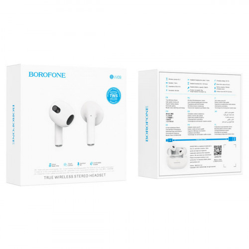 Навушники BOROFONE BW09 Sound rhyme true wireless BT headset Ceramic White