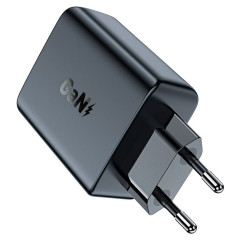 Мережевий зарядний пристрій ACEFAST A29 PD50W GaN (USB-C+USB-C) dual port charger Black (AFA29B)