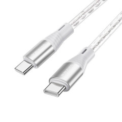 Кабель BOROFONE BX96 Ice crystal 60W silicone charging data cable Type-C to Type-C Gray (BX96CCG)
