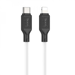 Кабель HOCO X90 Cool silicone PD charging data cable for iP White (6931474788399)