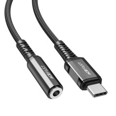 Кабель ACEFAST C1-07 USB-C to 3.5mm aluminum alloy headphones adapter cable Black (AFC1-07B)