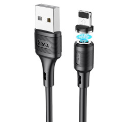 Кабель HOCO X52 USB to Ip 3A, 1m, PVC, PVC connectors, magnetic, Black (6931474735522)