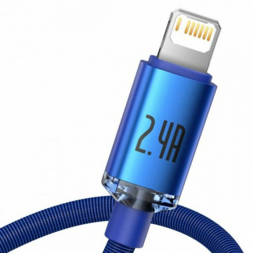 Кабель Baseus Crystal Shine Series Fast Charging Data Cable USB to iP 2.4A 1.2m Blue