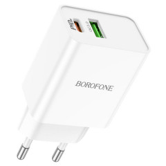 Мережевий зарядний пристрій BOROFONE BA69A Resource PD20W+QC3.0 charger White (BA69AW)