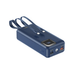 Зовнішній акумулятор REMAX Suji Series PD 20W+QC 22.5W  Fast Charging Cabled Power Bank 30000mAh  RPP-550 Blue (RPP-550 Blue)