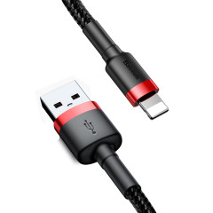 Кабель Baseus Cafule Cable USB For Lightning 2.4A 1m Red+Black (CALKLF-B19)