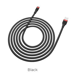 Кабель HOCO U72 USB to iP 2.4A, 1.2m, silicone, TPE connectors, Black