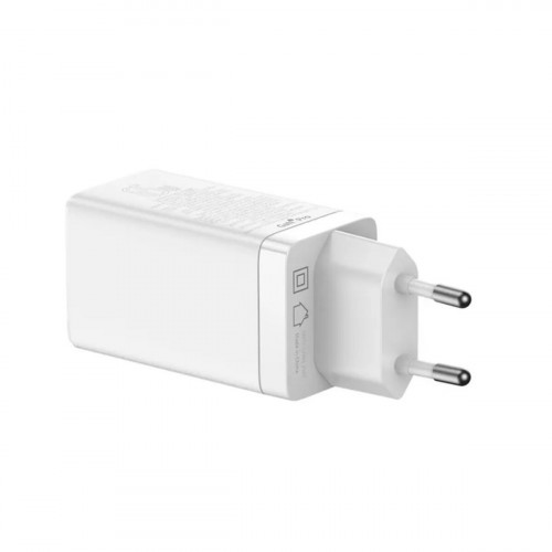 МЗП Baseus GaN3 Pro Fast Charger 2C+U 65W EU White(Include：Baseus Xiaobai series fast charging Cable Type-C  to Type-C 100W(20V/5A) 1m White）