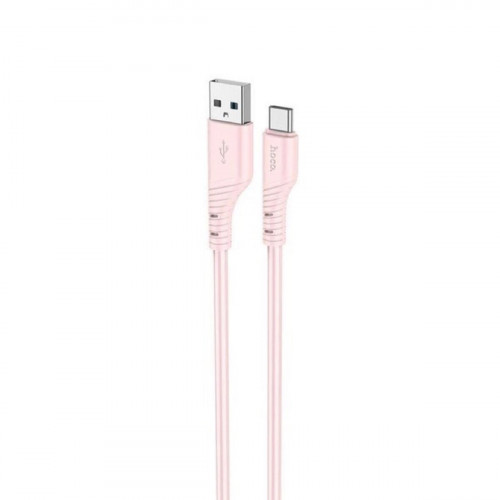 Кабель HOCO X97 Crystal color silicone charging data cable Type-C light pink