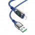 Кабель HOCO S51 USB to Type-C 5A, 1,2m, nylon, zinc+TPE connectors, Blue (6931474749246)