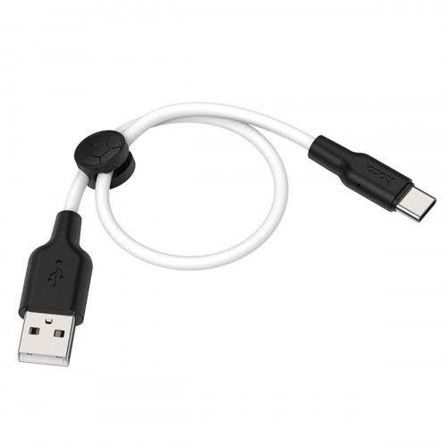 Кабель HOCO X21 Plus USB to Type-C 3A, 0.25m, silicone, silicone connectors, Black+White