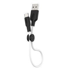 Кабель HOCO X21 Plus USB to Type-C 3A, 0.25m, silicone, silicone connectors, Black+White (6931474712448)