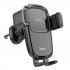 Тримач для мобільного HOCO HW1 Pro wireless fast charge car holder(air outlet) Black