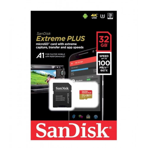 microSDHC (UHS-1) SanDisk Extreme PLUS 32Gb class 10 (adapter)