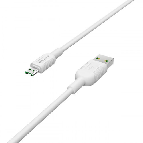 Кабель BOROFONE BX33 USB to Micro 4A, 1m, silicone, PVC connectors, White