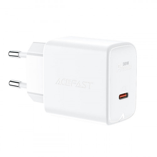 Мережевий зарядний пристрій ACEFAST A21 30W GaN single USB-C charger White