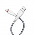 Кабель BOROFONE BX25 Powerful USB to Micro 2.4A,1m, nylon, TPE connectors, White