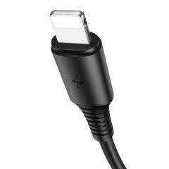 Кабель BOROFONE BX47 USB to iP 2.4A, 1m, PVC, PVC connectors, Black