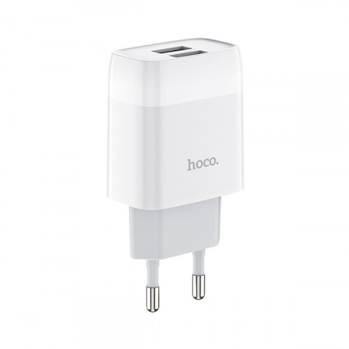 Мережевий зарядний пристрій HOCO C73A Glorious dual port charger White