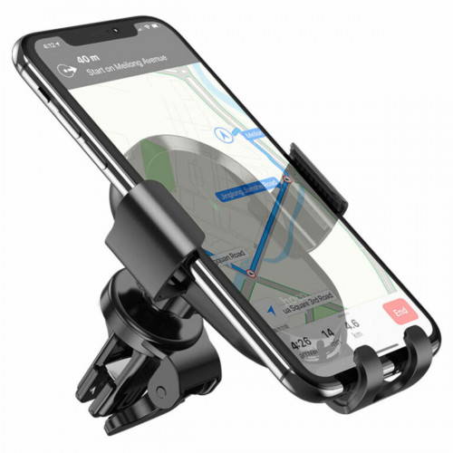 Тримач для мобільного HOCO CA105 Guide three-axis linkage wireless charging car holder Black