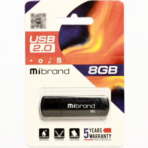 Flash Mibrand USB 2.0 Grizzly 8Gb Black