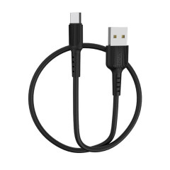 Кабель BOROFONE BX16 USB to Type-C 2A, 1m, PVC, TPE connectors, Black (BX16CB)