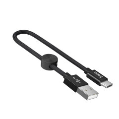 Кабель HOCO X35 USB to Type-C 3A, 0.25m, nylon, aluminum connectors, Black (6931474707451)