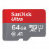 microSDXC (UHS-1) SanDisk Ultra 64Gb class 10 A1 (140Mb/s)