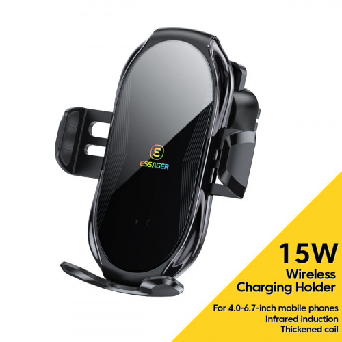 Тримач для мобільного Essager Premium Electric Phone Wireless Charger Bracket  black (EZJCFK-ZP01) (EZJCFK-ZP01)